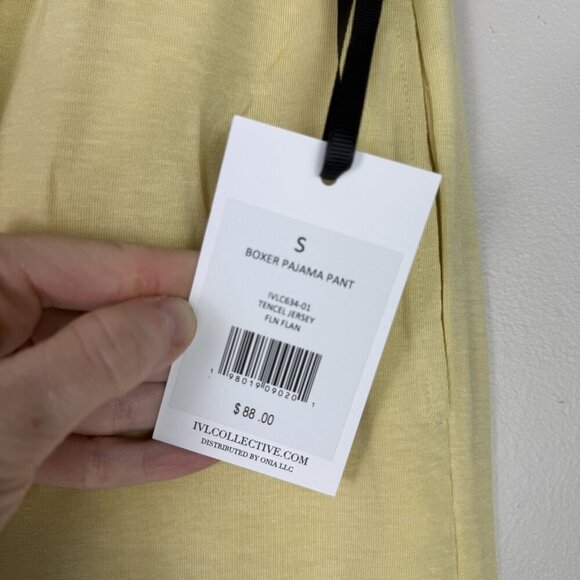 IVL Collective Boxer Pajama Pant Comfy Small Yellow Tencel Jersey Relaxed Fit - Picture 7 of 8